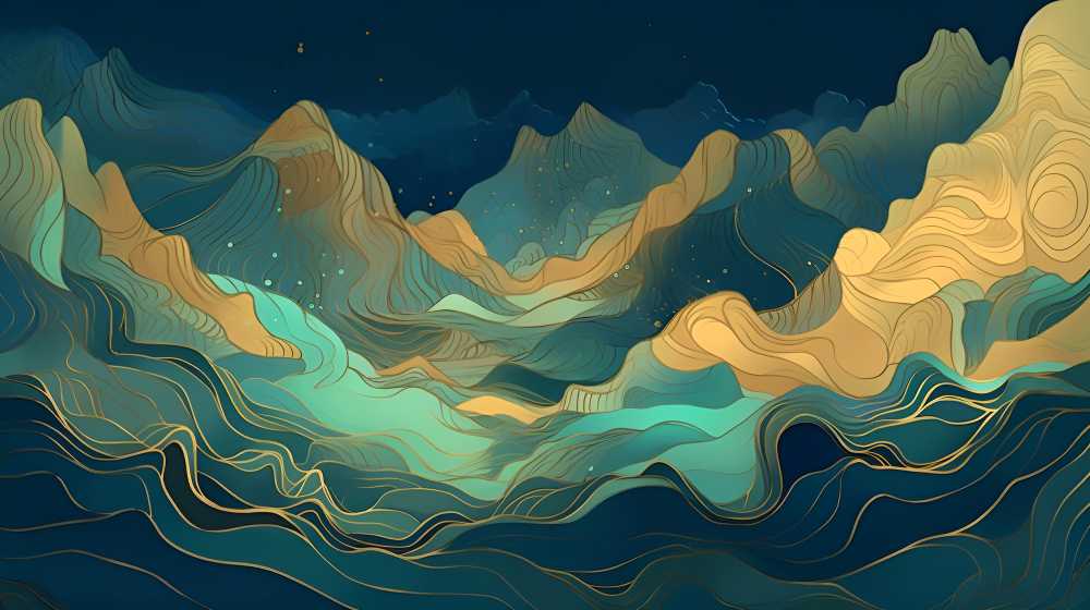 纹理中国风山画