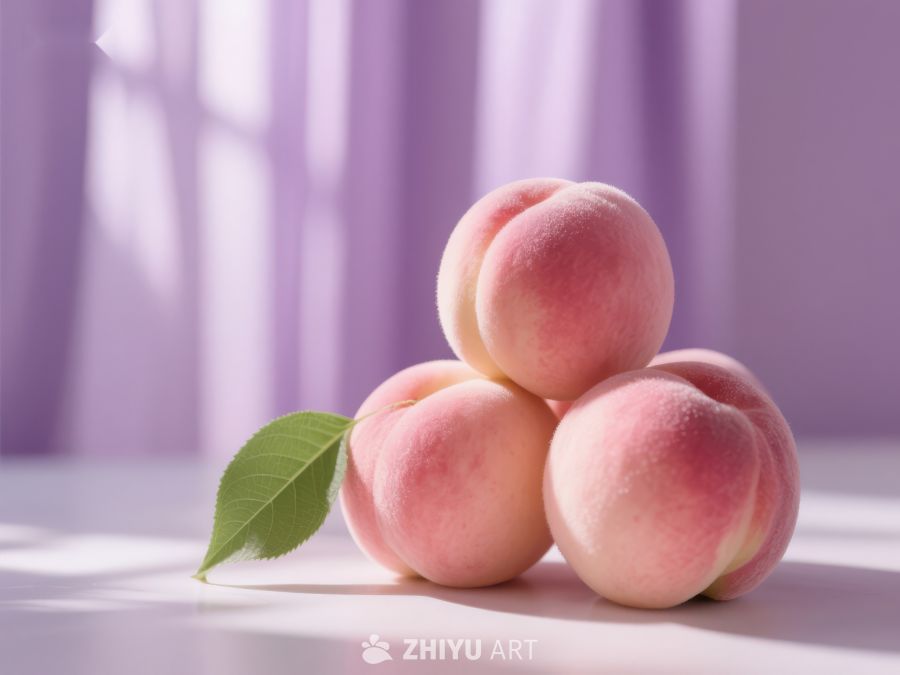 阳光下的桃子堆叠 775