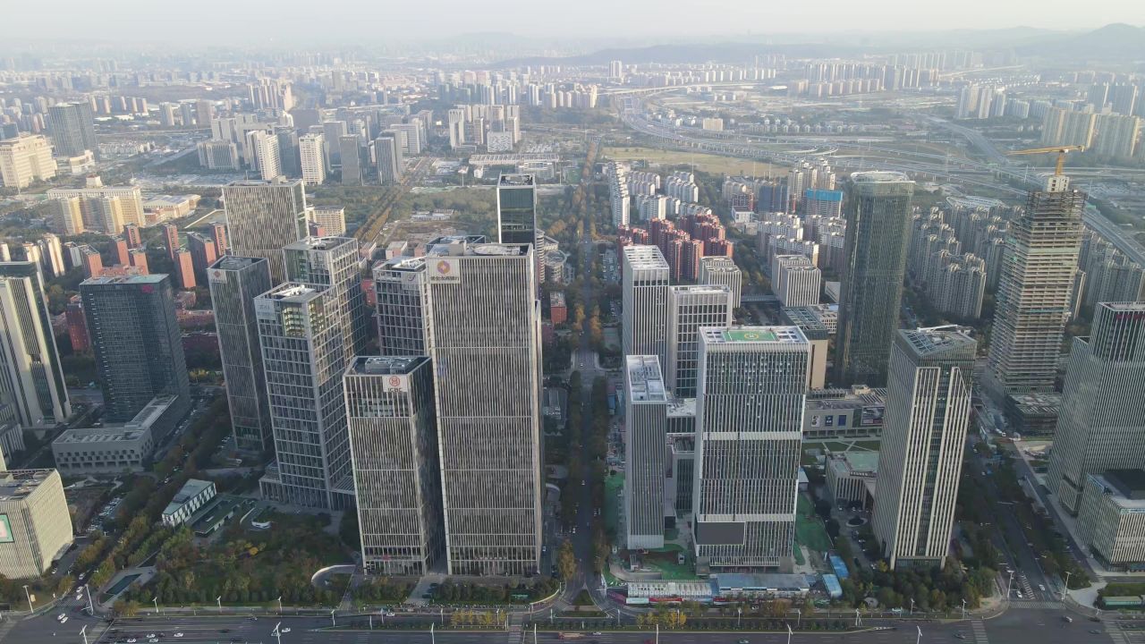 南京河西城市商务建筑航拍