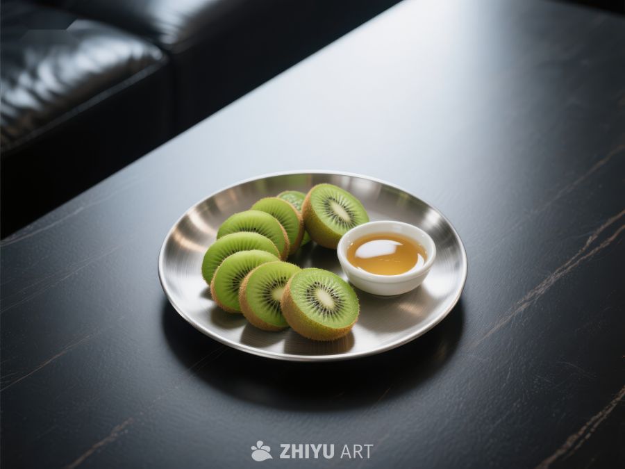 切片猕猴桃与蜂蜜小碟 417