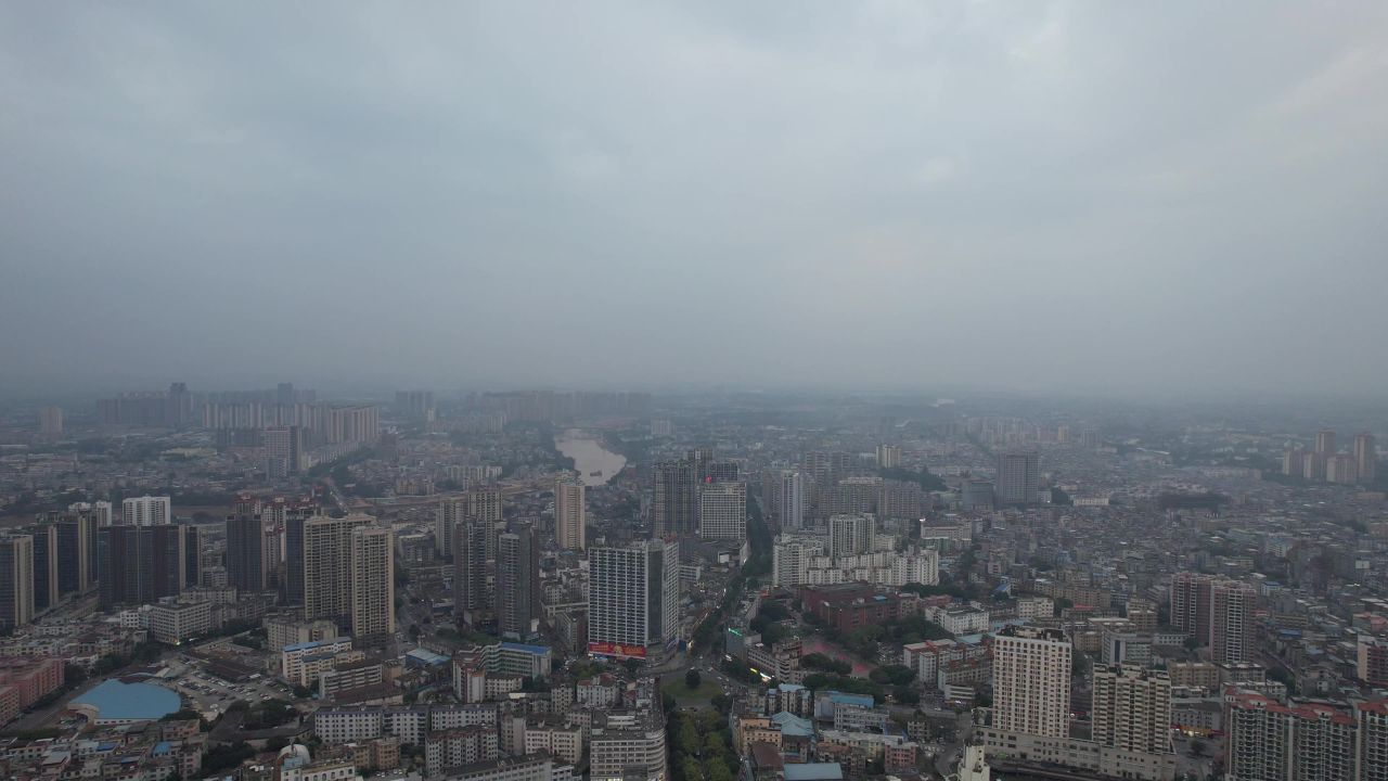  广西钦州城市全景航拍