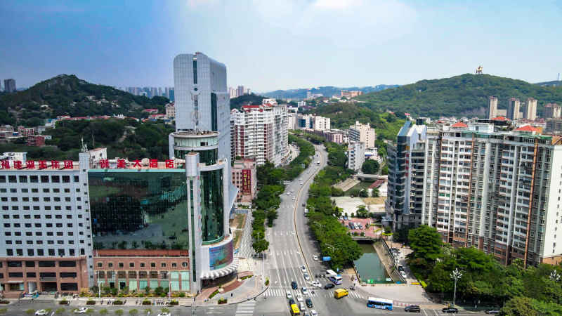 福建泉州城市风光航拍图 