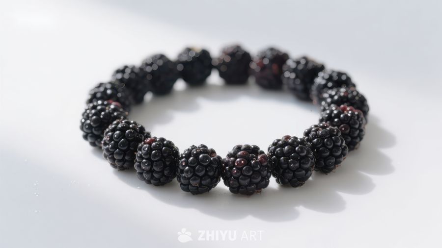 黑莓串成的装饰环