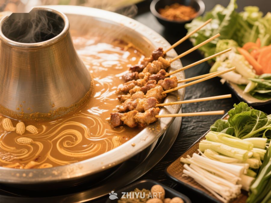 热气腾腾的火锅与串烧美食 532