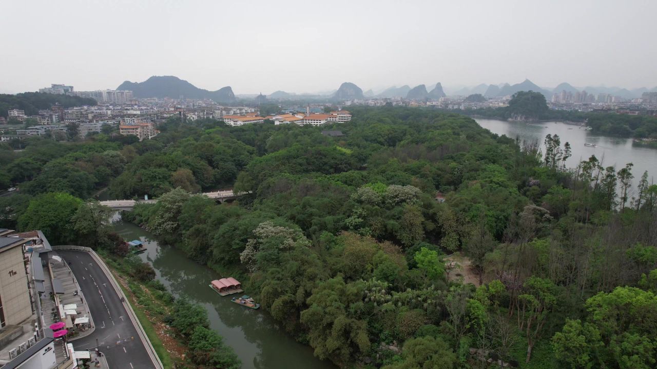 广西桂林山水风光航拍 