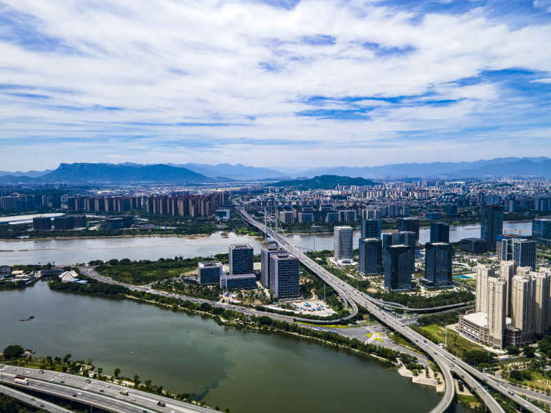 福建福州城市风光交通航拍摄影图 