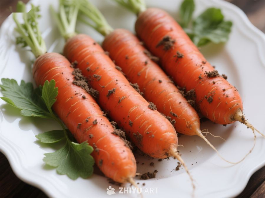新鲜胡萝卜配香草装饰 423