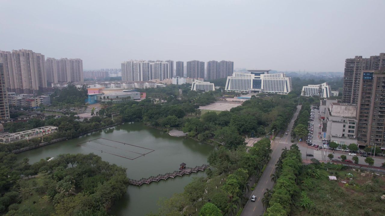 广西钦州市政府建筑航拍 