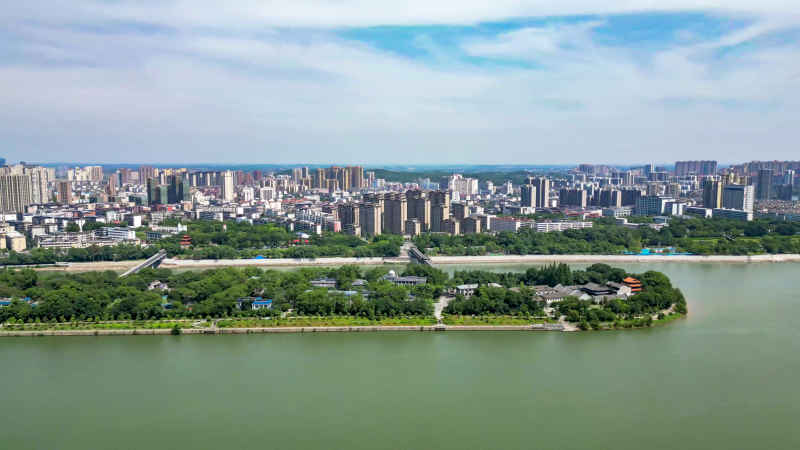 江西吉安城市风光旅游景区航拍图
