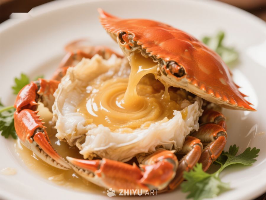清蒸螃蟹，鲜美汤汁四溢 735