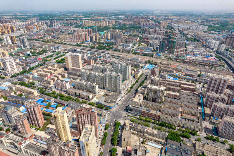 河北衡水城市风光航拍摄影图