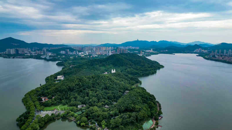 湖北黄石城市风光旅游景区航拍摄影图