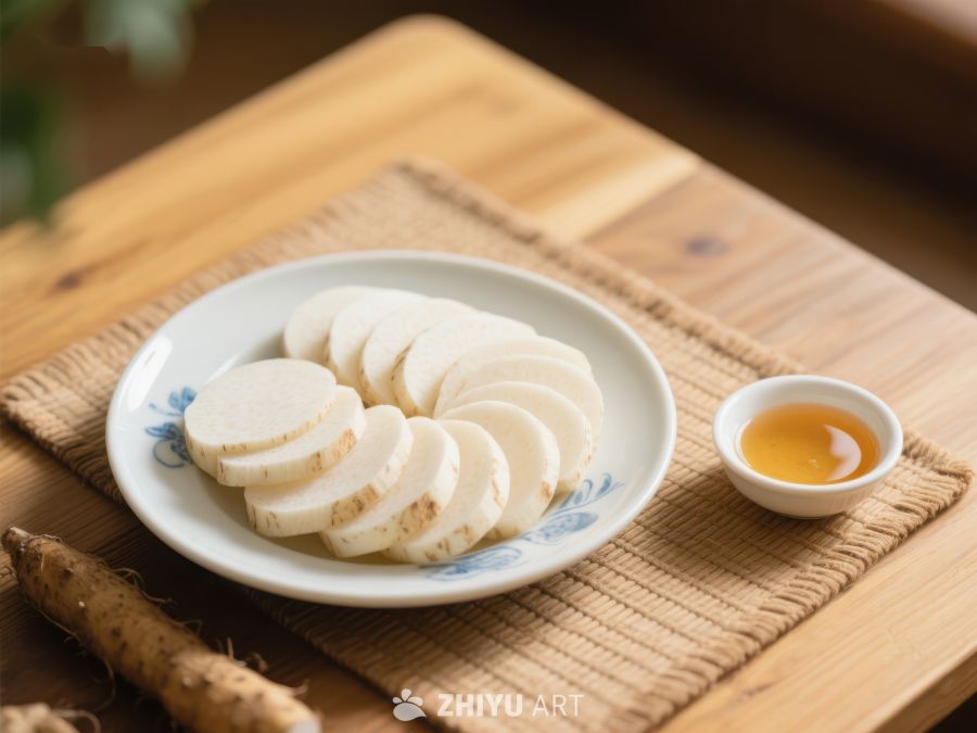 切片山药与蜂蜜，健康美食 342
