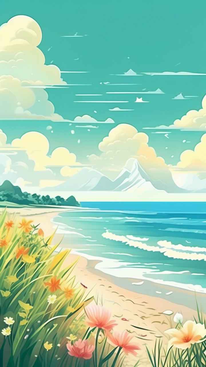 海边的插图梦幻般的自然田园风光 4