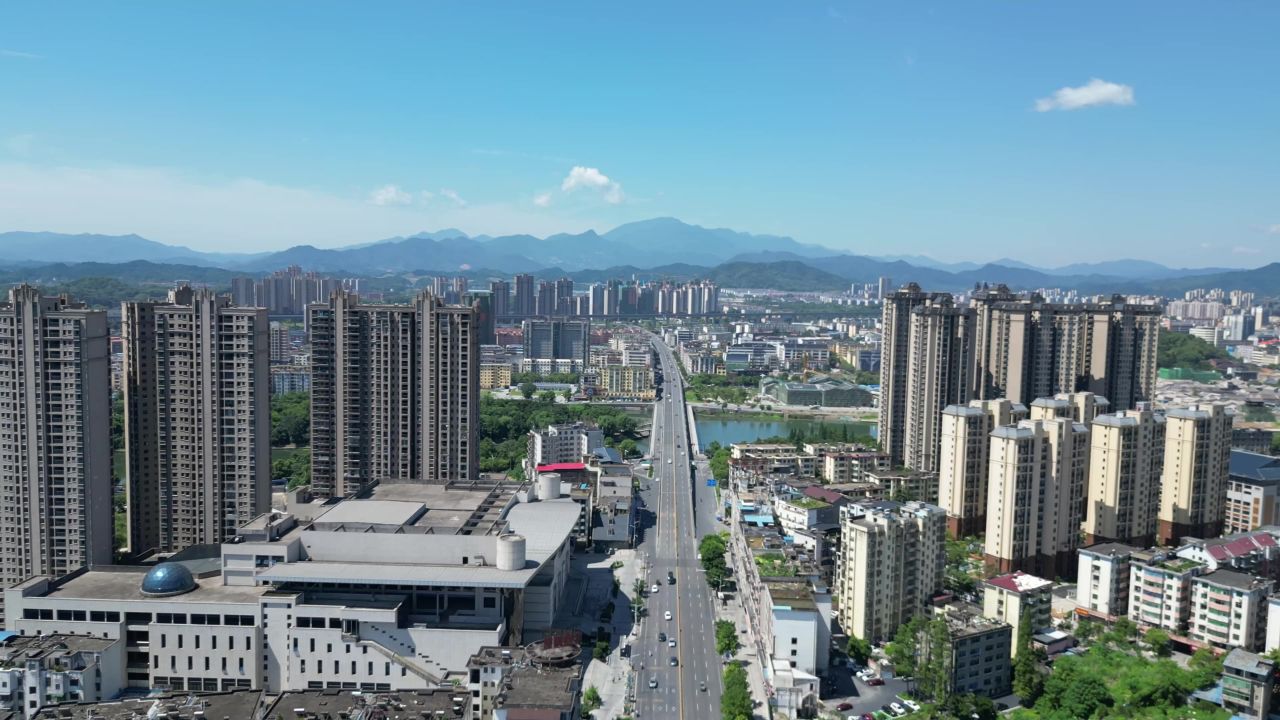  航拍江西宜春建设宜春大景