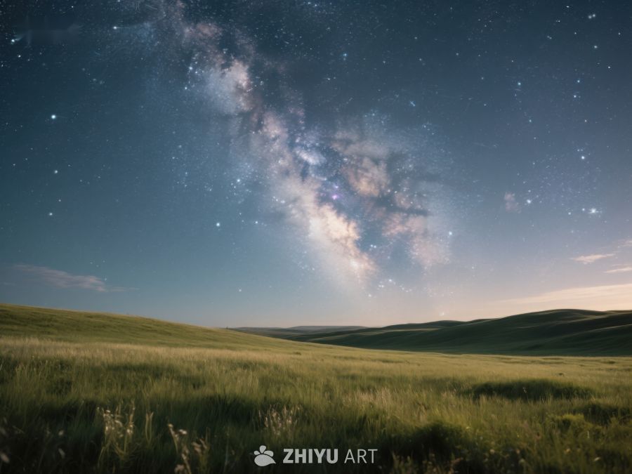 星空下的草原夜景 163