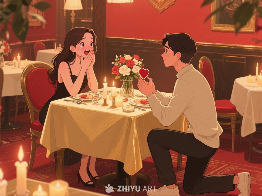 餐厅求婚温馨场景 5