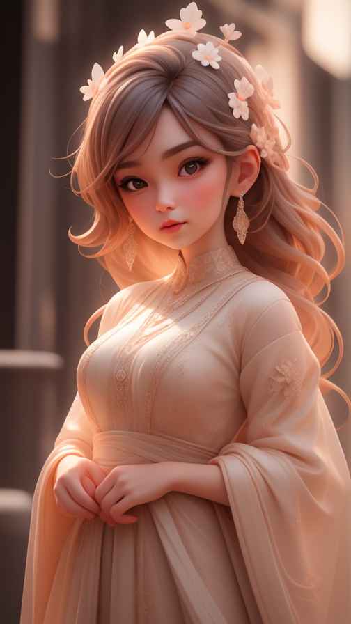 可爱粉色女孩