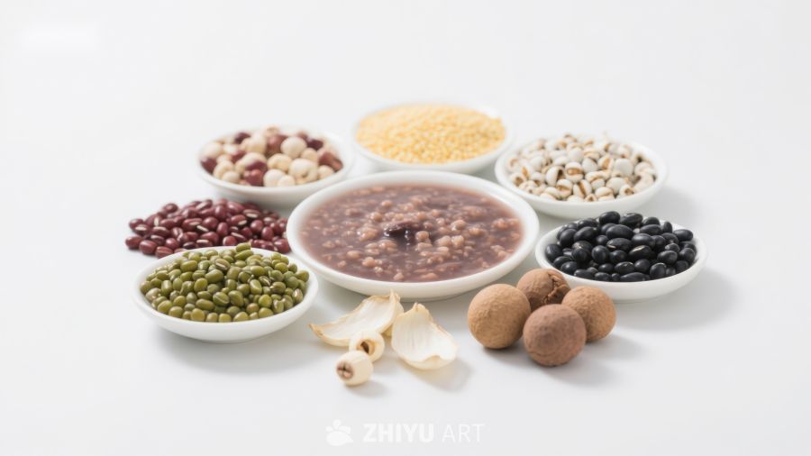多种豆类与坚果的健康食材组合