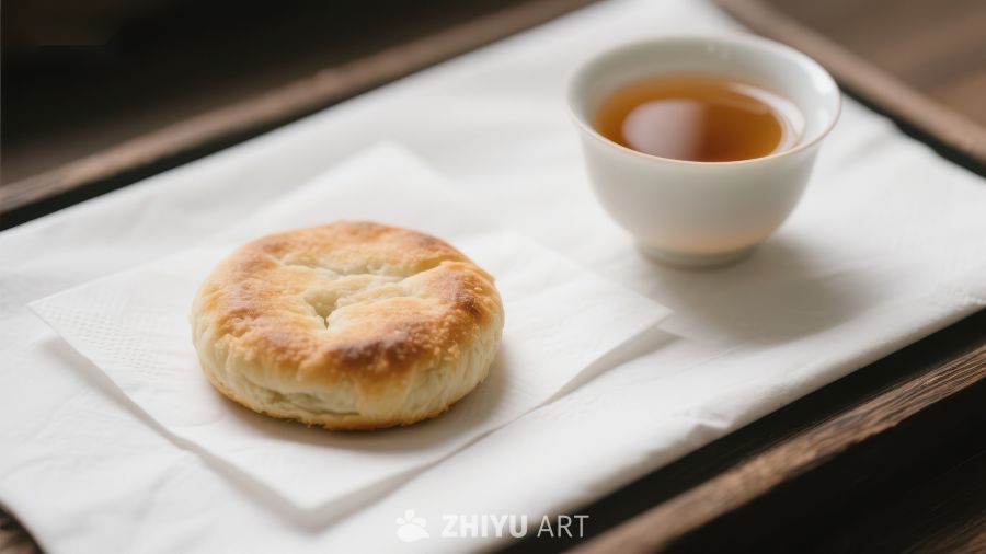 茶点搭配：面包与茶杯