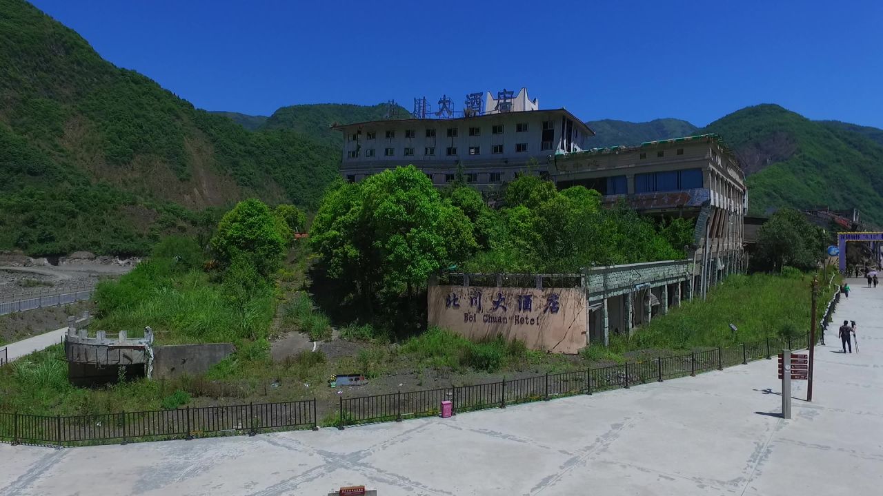 航拍北川地震遗址