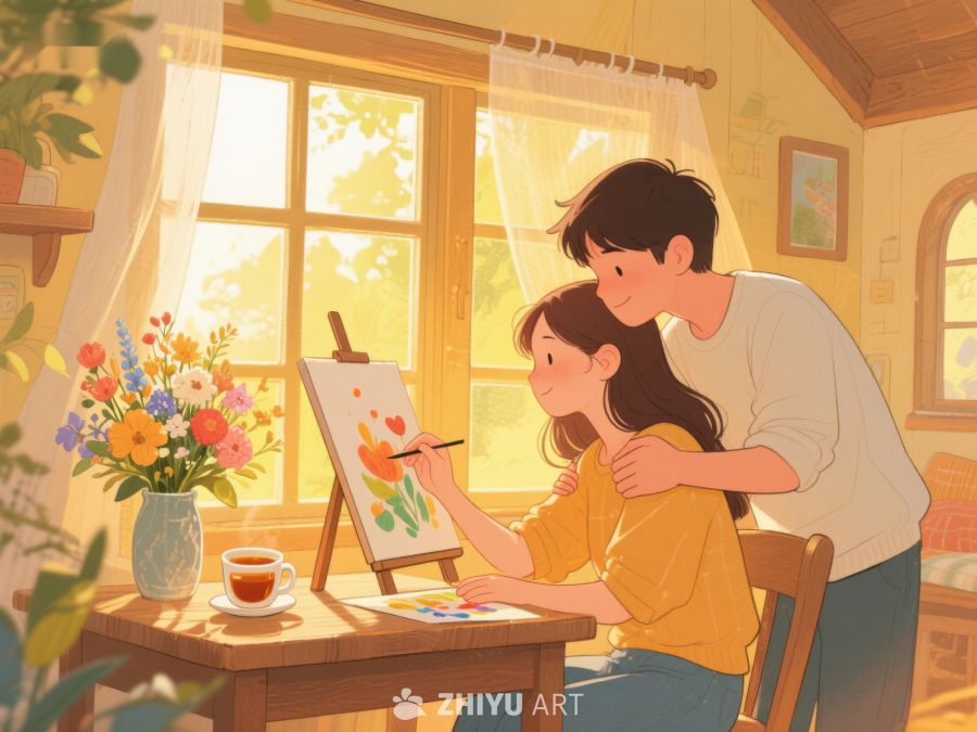 温馨时刻：父女共绘美好画面 724