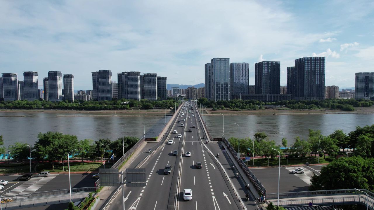 航拍福建福州城市风光