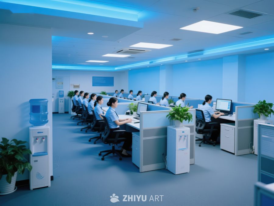 现代化办公室内员工工作场景 387