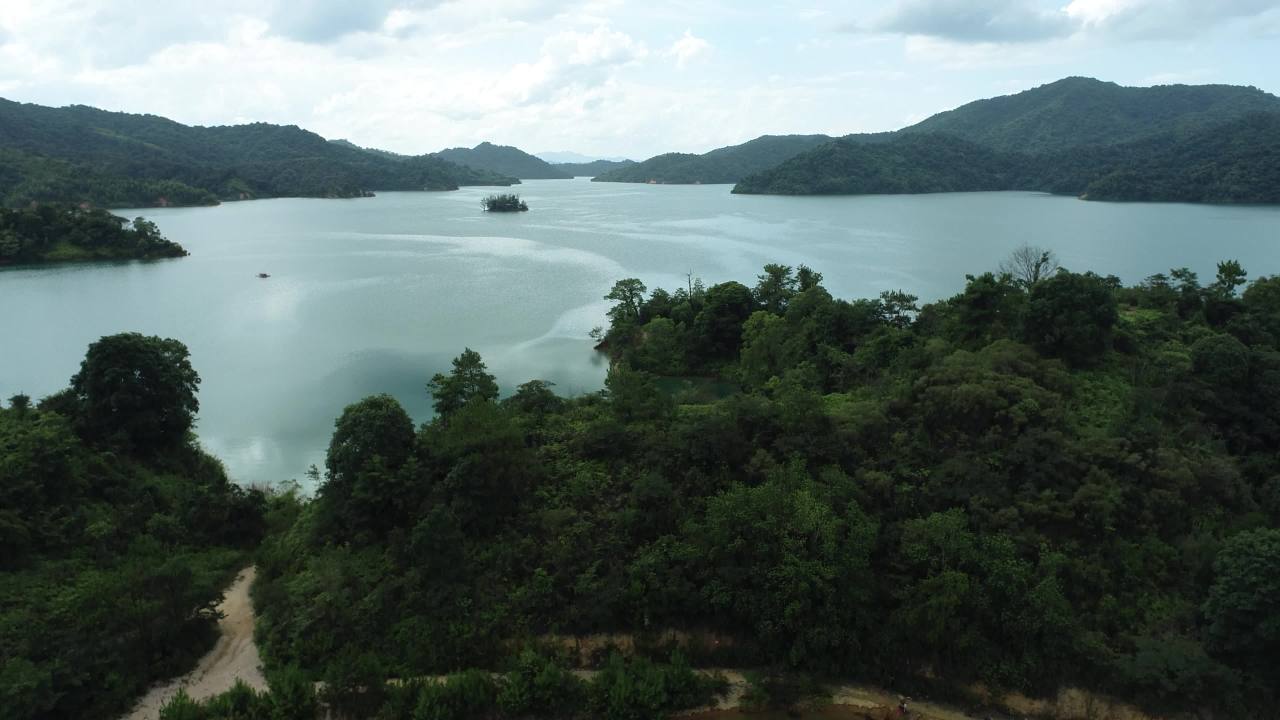 航拍万绿湖