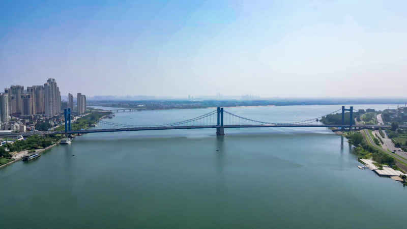 湖北襄阳城市风光航拍摄影图
