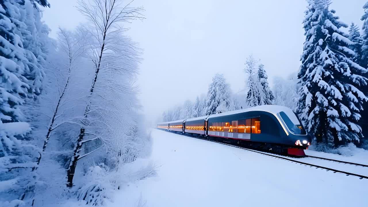 雪覆盖的树木和闪闪发光的霜冻构成一幅风景如画的冬季