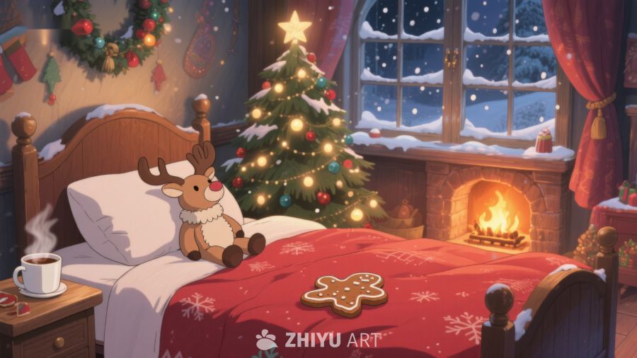温馨圣诞夜，小鹿伴床前 296