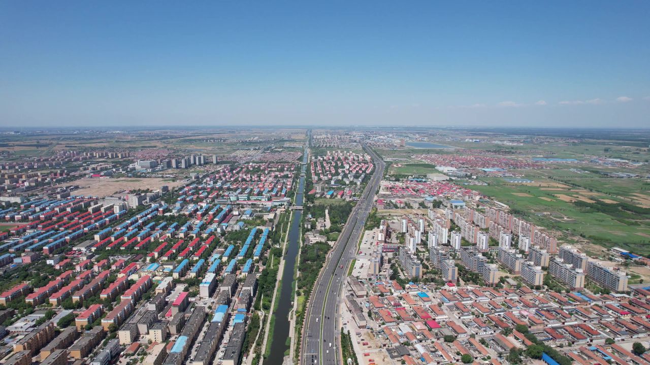山东东营城市建设城市大景航拍