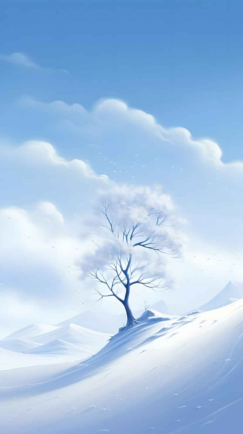 冬季冬天雪景唯美背景 16