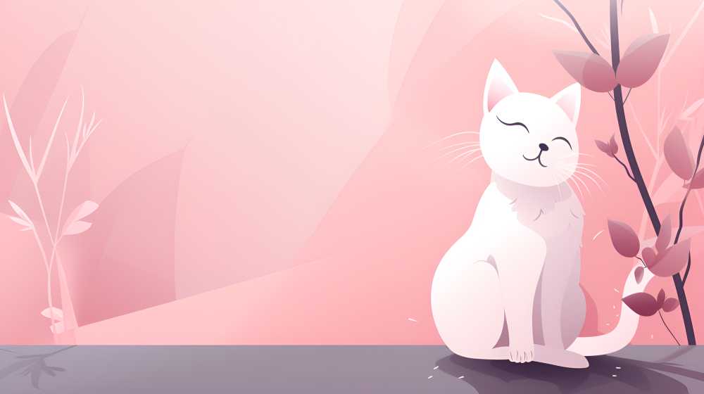 猫咪插画粉色