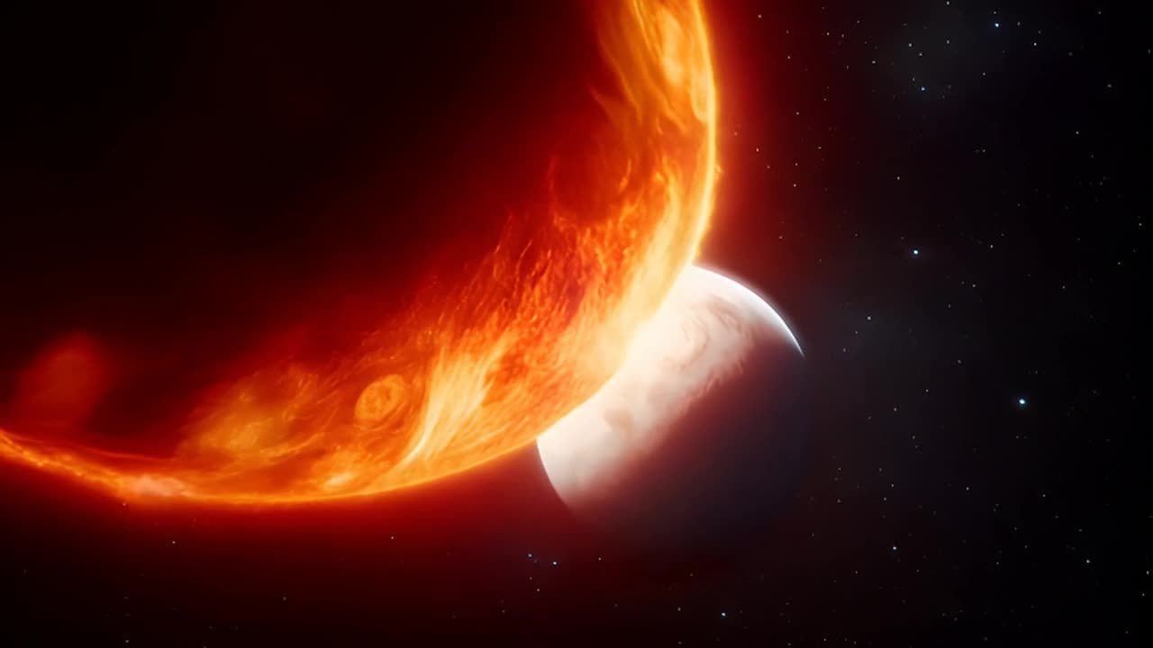 这幅图像描绘了一个壮观的天文事件：一颗巨大的恒星正