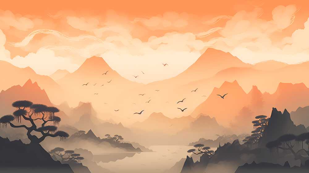 远处景色雾山峰