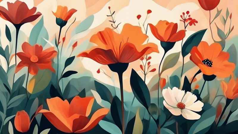 花朵植物插画背景 23