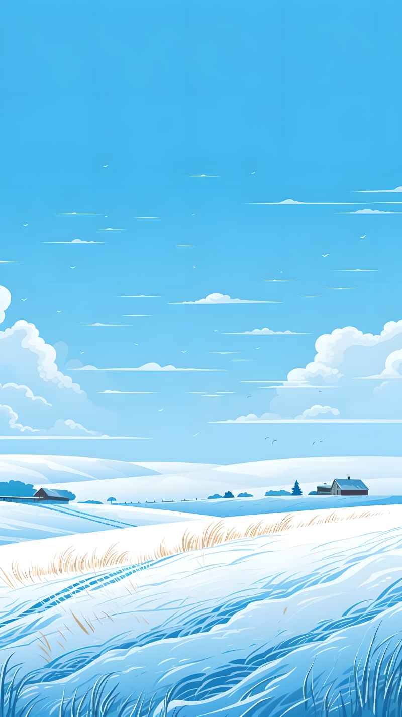 冬季唯美创意背景插画图 51