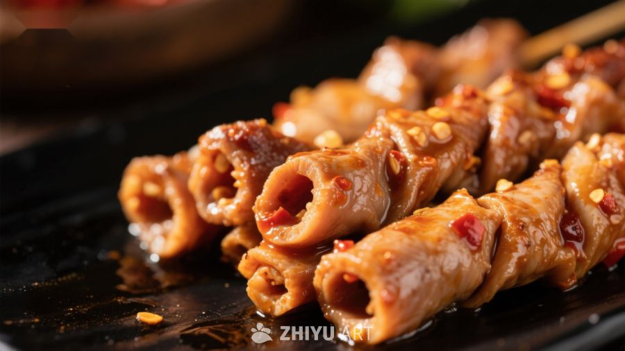 香辣鱿鱼串，诱人美味