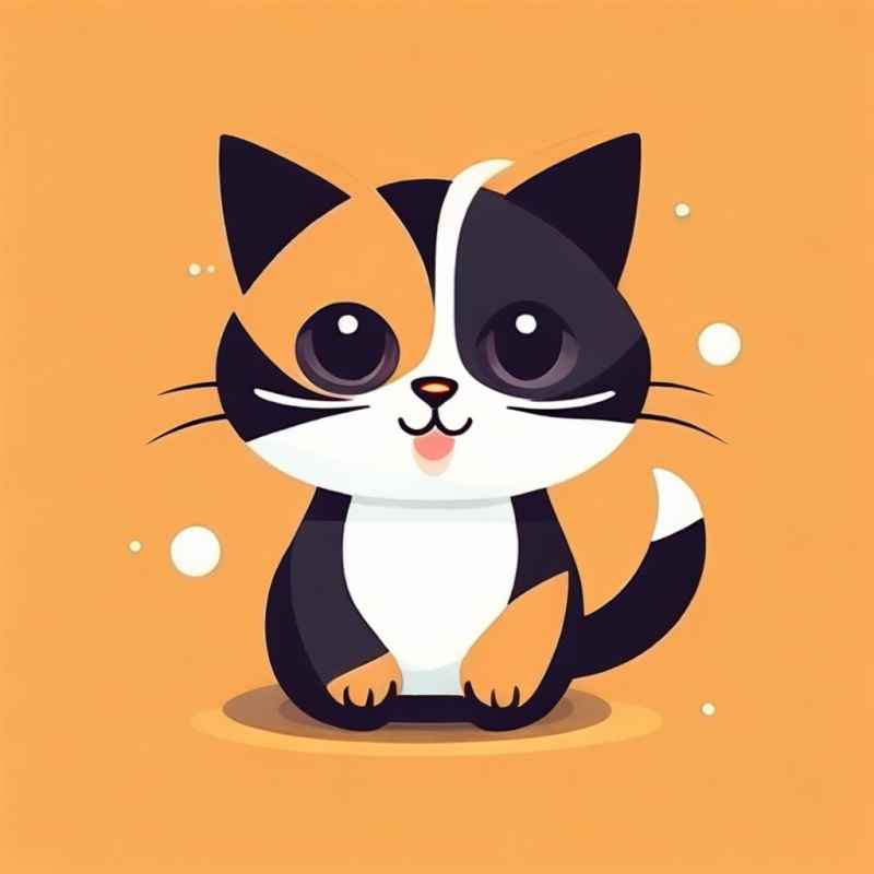 小花猫唯美插画 78