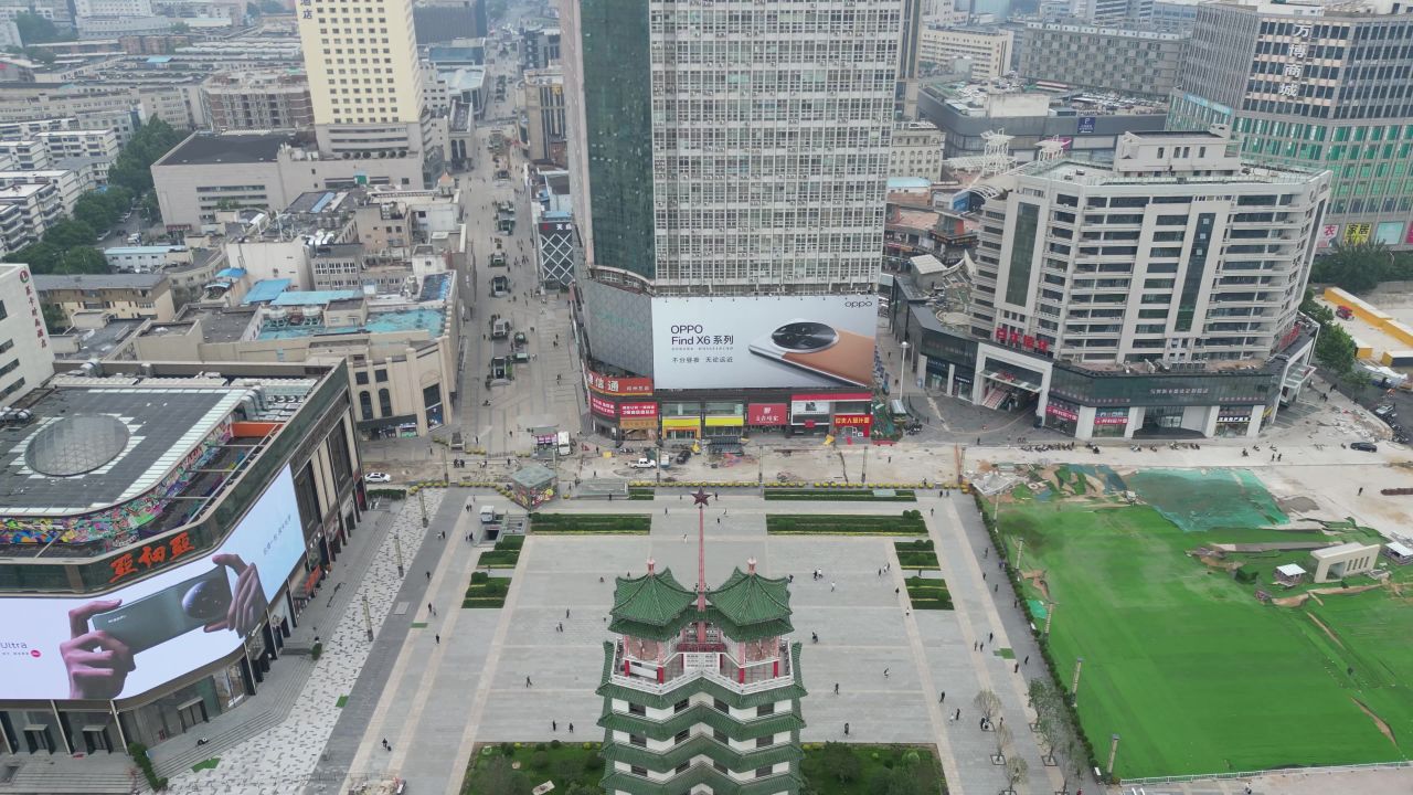 河南郑州城市风光地标建筑航拍 