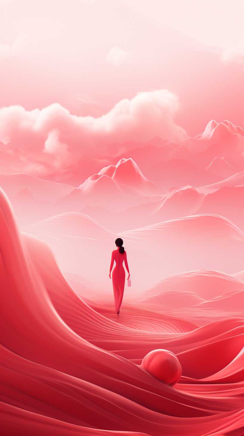 红色背景艺术图