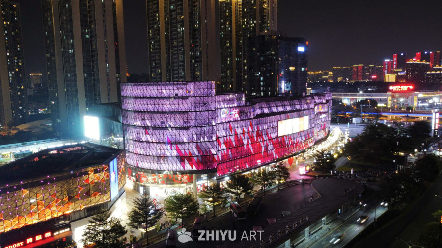 夜幕下的繁华都市夜景