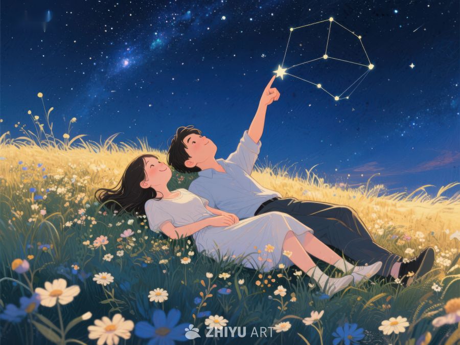 夜空下，两人共赏星座 971