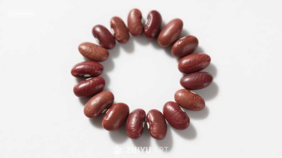 红豆排列成圆形