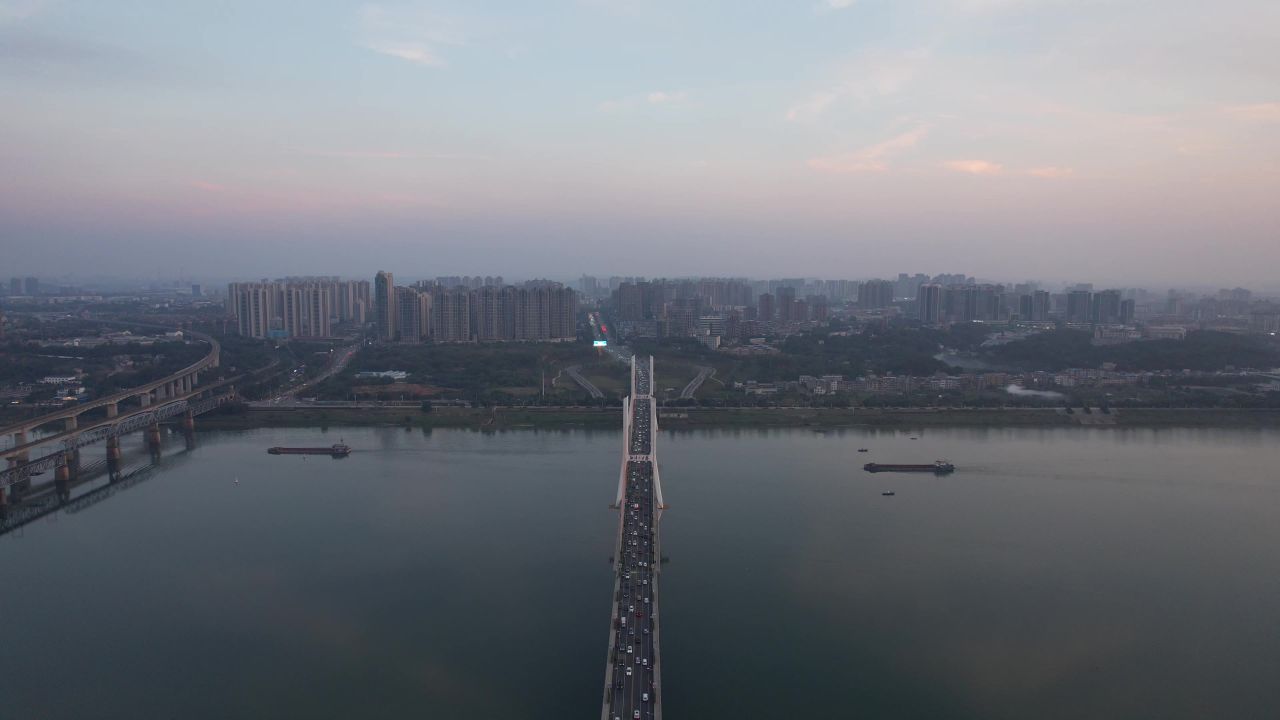 湖南湘潭城市风光地标建筑航拍 