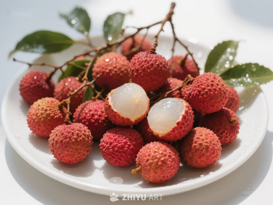 新鲜荔枝盘中展示 701