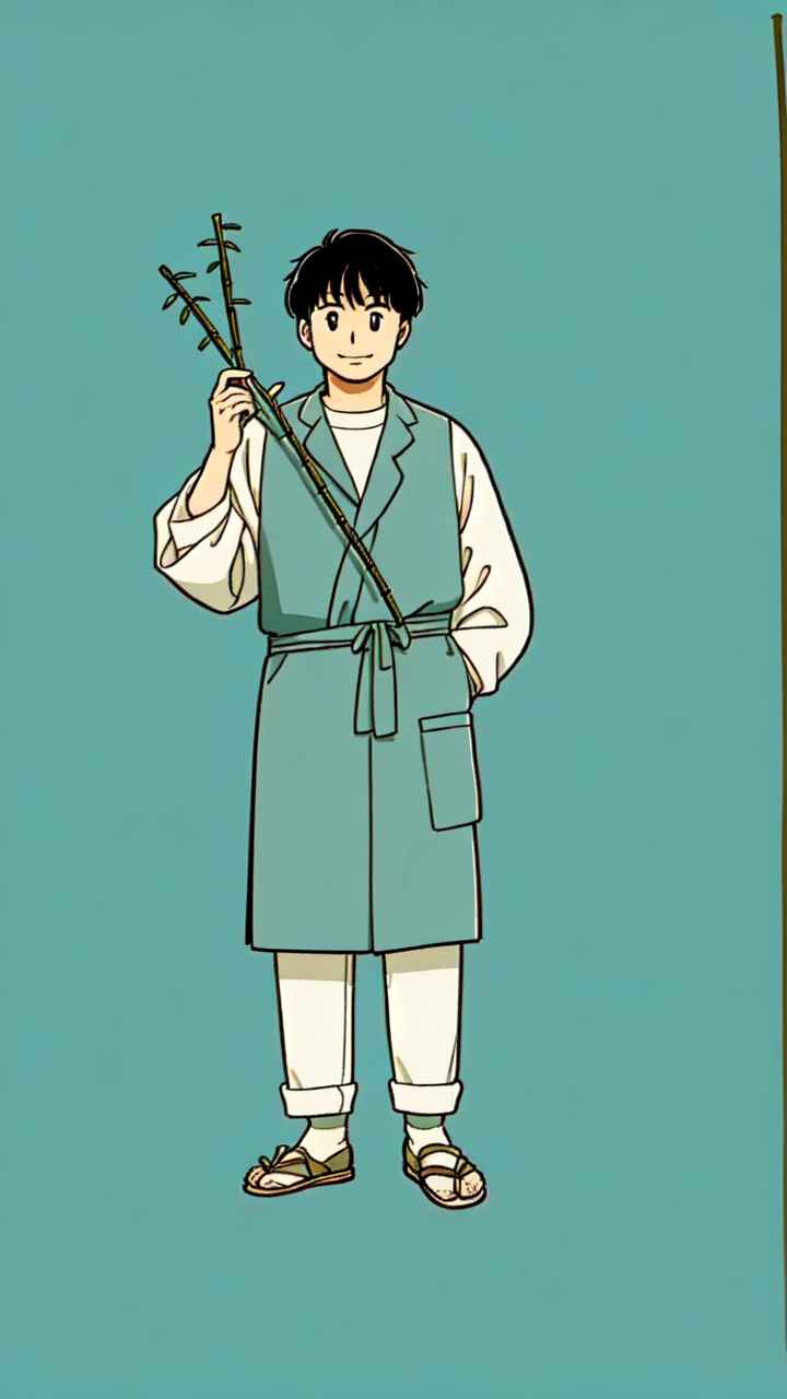 漫画男子清新治愈