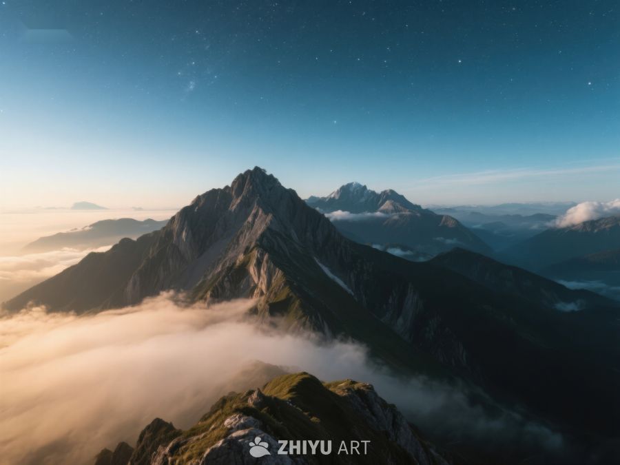 云海之上，星夜山峰 609